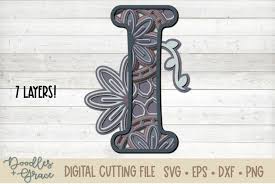 Download Letter I 3d Layered Alphabet Mandala Svg Eps Png Dxf 719601 Cut Files Design Bundles
