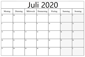 Kalender Juli 2020 Zum Ausdrucken In 2020 Printable Calendar Word Printable Calendar Template January Calendar