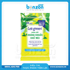 KHĂN ƯỚT KHÁNG KHUẨN LET GREEN 15 MIẾNG – Cửa Hàng Thực phẩm Đông Lạnh  Bonzon