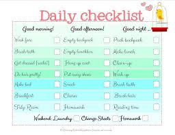 Raising Up Rubies Daily Checklist School Organization For