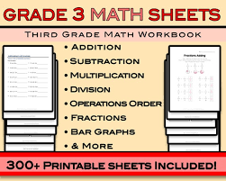 3rd grade multiplication worksheet grade 3. Third Grade Math Worksheets 300 Sheets Grade 3 Math Etsy