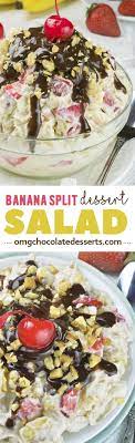 Banana Split Dessert Salad Recipe Banana Split Dessert Desserts Dessert Salads