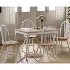 Boraam 5 Piece White And Natural Dining Set 80130 The Home Depot In 2020 Tile Top Tables Dining Table Dining Table Setting