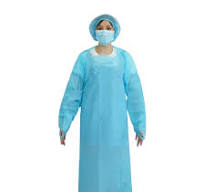 Disposable Waterproof and Dustproof CPE Gown with Thumb Loops and Waist Belts