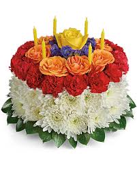 Online flower delivery service anywhere in seoul! Your Wish Is Granted Birthday Cake Bouquet Teleflora