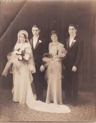 Marriages: 1935 Jan 14 Wedding Picture of Florence Parente & Mendes  Achilli: Levesque, Lozier, Mascola and Messina Family