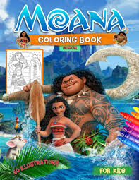 Tui and sina from moana. Moana Coloring Book Moana Jumbo Coloring Book For Kids Ages 4 8 Howell Kathleen 9798690192792 Amazon Com Books