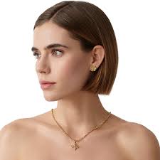 Temple St. Clair Gold Flower Post Earrings