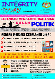 New sunday times (nst) melaporkan suruhanjaya pencegahan rasuah malaysia (sprm) tahun lalu menyita lebih rm150 juta dalam bentuk wang tunai, kenderaan, aset dan dokumen. Kkr Malaysia On Twitter Larangan Mengambil Bahagian Dalam Politik I Memegang Jawatan Dalam Politik Ii Berkempen Bagi Pihak Parti Politik Iii Mengedar Risalah Parti Politik Iv Memakai Lambang Parti Politik Sumber
