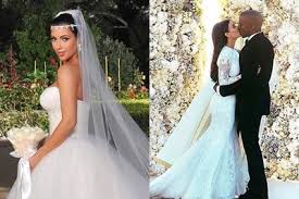 Newly married kim kardashian shared two stunning photos from her wedding to kanye west, revealing her full length wedding gown. Three Times A Bride Kim Kardashian S Weddings Compared