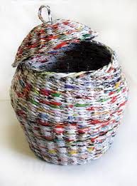 Newspaper Basket Koszyk Z Gazety Recycling Papier Handwerk Korbflechten Basteln Mit Papier