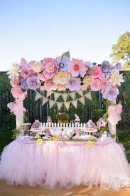 Birthday Table Decoration Ideas With Flowers 10 Gorgeous Paper Flower Backdrops Garden Party Birthday Garden Birthday Baby Girl Birthday Theme