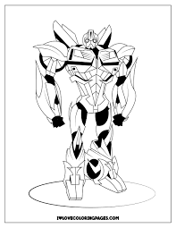 This transformer coloring page shows a big transformer challenging a comparative smaller auto bot. Bumblebee Coloring Pages Transformers Ilovecoloringpages Com