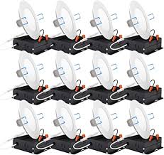 Sunco Lighting 12 Pack 4 Inch Slim Led Downlight With Junction Box 10w 60w 650 Lm Dimmable 4000k Cool White Recessed Jbox Fixture Simple Retrofit Installation Etl Energy Star Amazon Com