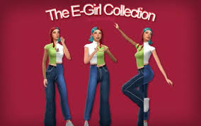 Bearwaffles The E Girl Collectionthe E Girl Collection Is A Sims 4 Characters Sims Sims 4 Dresses