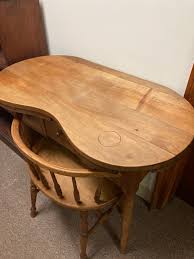 Heirloom varieties (calypso, tongues of fire, jacob's cattle, madeira): Sold Update Mcm Kidney Shaped Desk And Chair Apparently It Really Was A Vanity Best For A Small Person Or Youngster Heritage Collectibles Of Maine