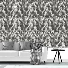 Decorate your home with black and white zebra print theme with diy frames and mirrors. Zebra Print Vinyl Textured Wallpaper Paste The Wall High Quality Wall Covering Ebay