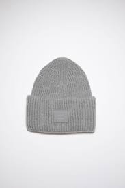 Acne Studios Face Logo Beanie Grey Melange