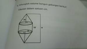 Sebuah kerucut dimasukkan ke dalam tabung sehingga puncak kerucut menyinggung tutup tabung. Hitunglah Volume Bangun Gabungan Berikut Ukuran Dalam Satan Cm Brainly Co Id