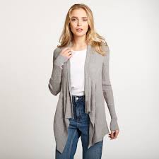 Cotton Rib Drape In Gray Cardigan Light Cardigan Drape Cardigan