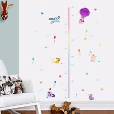 Us 3 5 9 Off New Cartoon My Little Horse Height Measure Sticker Kids Growth Chart Decal Girl Boy Bedroom Decor Mural Baby Height Stadiometers In