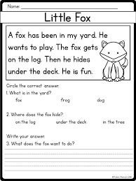 Comprehension For Beginning Readers Kindergarten Reading Worksheets Reading Comprehension Kindergarten Reading Worksheets