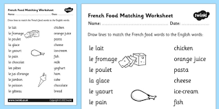 Das ist das neue ebay. French Food Matching Words Worksheet Languages Resources