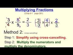 Multiplying Fractions W Cross Canceling Multiplying Fractions Fractions Math Videos