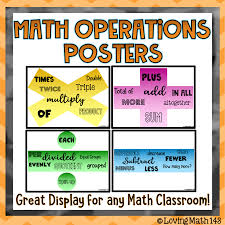 Math Operation Keywords Anchor Chart Posters Math Operations Math Key Words Anchor Charts
