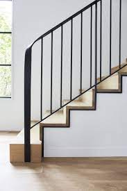 Simple And Sleek Stairs With Black Outline Detail Stair Railing Design Staircase Design Staircase Design Modern