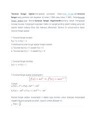 Turunan Fungsi Aljabar