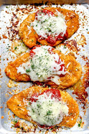 The panko bread crumb chicken needs a relatively short time in the oven, not enough time for the breadcrumbs to become golden and crispy. The Best Baked Chicken Parmesan Foodiecrush Com