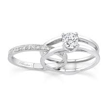 White Gold Moissanite Engagement Ring Set Moi 7145s Interlocking Wedding Rings Wedding Ring Sets White Gold Diamond Engagement Ring