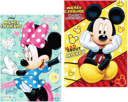Surely your child will love coloring the cartoon below. Disney Mickey And Minnie Mouse Colouring Book Set With Tear And Share Pages Amazon De Spielzeug