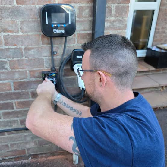 EV charging point wiring setup in Wigton drive