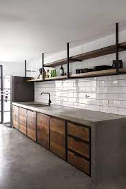 Kitchen remodel with reclaimed wood cabinetry and industrial details. 19 The 30 Second Trick For Rustic Industrial Decor Industrial Living Room Design Interior Design Kitchen Industrial Kitchen Design