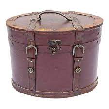 Vintage Leather Brass Hat Box Vintage Hat Boxes Leather Box Vintage Luggage