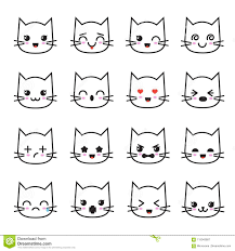 Collection Mignonne D Emoticone De Kawaii De Chaton Avatars Blancs Droles De Vecteur D Emoji De Chat Illustration De Vecteur Illustration Du Chat Dessin 115043887