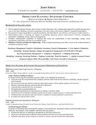 inventory controller resume sample