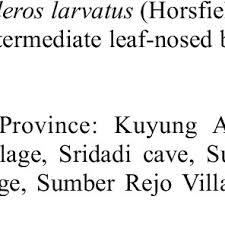 Joe shahrul husni & co. Pdf A Recent Bat Survey Reveals Bukit Barisan Selatan Landscape As A Chiropteran Diversity Hotspot In Sumatra
