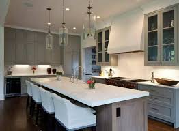 A Transitional Kitchen In Atlanta Painted Perimeter In Farrow Ball Lamp Room Gray Kitchen Transitional Kitchen Ball Lamps