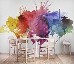 Watercolour Splash Wallpaper Watercolor Mural Wall Painting Wall Paint Designs