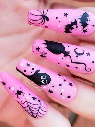 Top Nails 2020 For Halloween Consists Of Black Pink Savage Nails Coffin Shaped Design Credit Instagram Ashxmcgrath Hallowe Halloween Nails Nails Em Nails