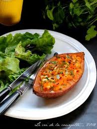 Patate Douce Farcie A La Feta Et Aux Fines Herbes Patates Douces Farcies Recettes De Cuisine Recette Patate Douce