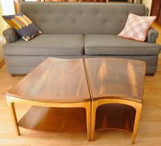 Vintage lane altavista 28 mid century modern round wood and cane side/end table. Vintage Lane Rhythm Wedge Side Tables Sold Lane Coffee Table Coffee Table Round Coffee Table