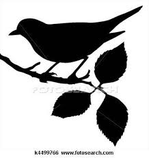 Bird On Tree Branch Clipart Silhouette Of The Bird On Branch Clip Art K4499766 Bird Stencil Silhouette Art Bird Silhouette