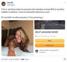 Onlyfans model sells $10 nudes to help victims of the Maui wildfires