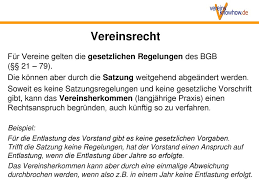 Die folgenden muster für eine 1. Vereinsatzungen Optimieren Ppt Herunterladen
