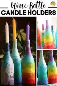 Oh, goodness me, i am going to have to start drinking more wine! Wine Bottle Candle Holder For Kids To Make And Give Happy Hooligans
