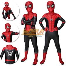 When did triple threat dancewear start making costumes? Kids Spider Man Cosplay Suit Far From Home Black And Red Costume Edition